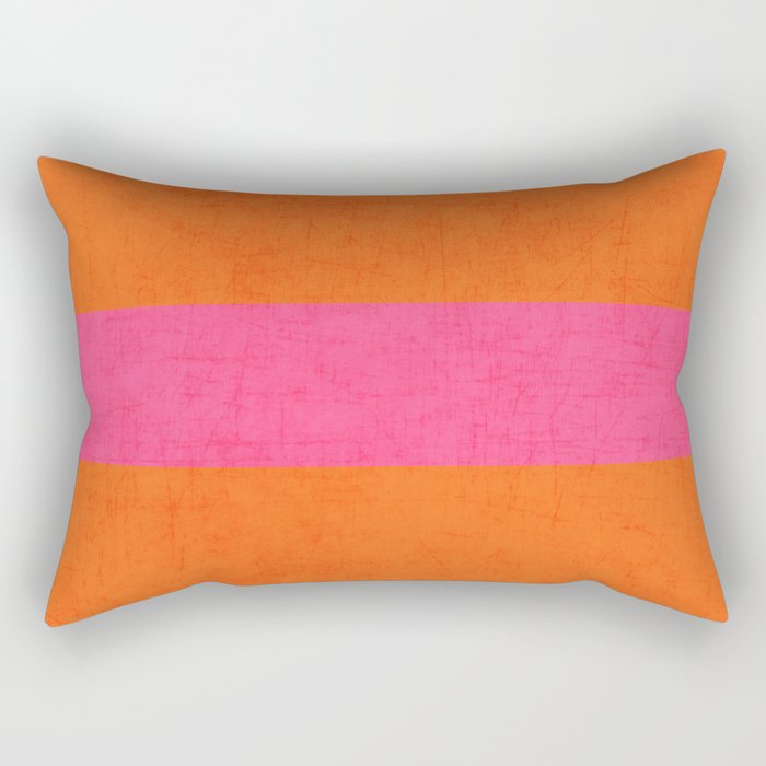 orange and hot pink classic Rectangular Pillow