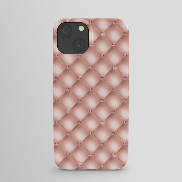 Glam Rose Gold Tufted Pattern iPhone Case