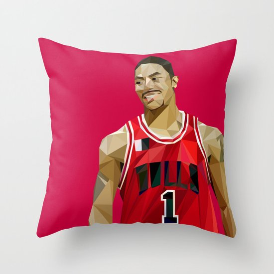 Geometric Rose Throw Pillow