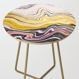 Marbling Abstract with Yellow Side Table
