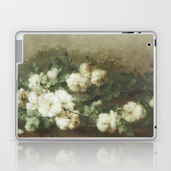 White Flowers Laptop & iPad Skin
