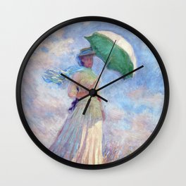Claude Monet - Woman with a Parasol facing right Wall Clock