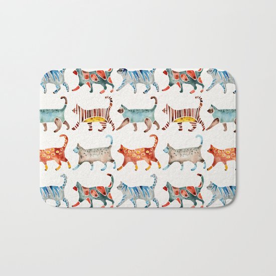 Cat Collection: Watercolor Bath Mat