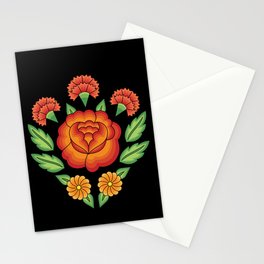 Mexican Folk Pattern – Tehuantepec Huipil flower embroidery Stationery Card