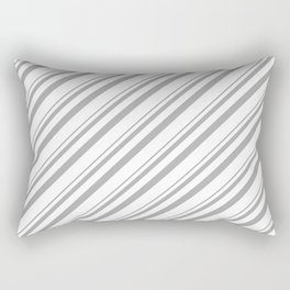 [ Thumbnail: Dark Gray & White Colored Lined Pattern Rectangular Pillow ]
