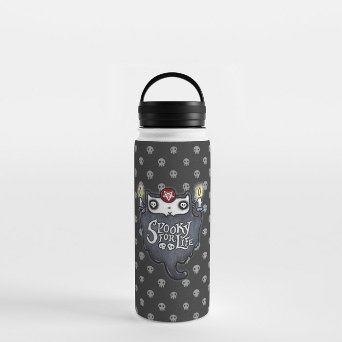 Spooky for Life Cat Ghost Water Bottle