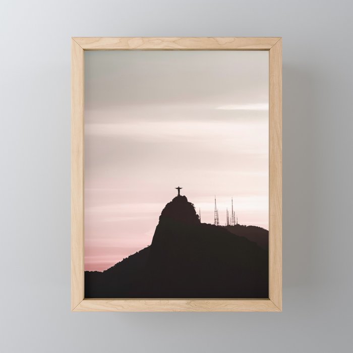 Rio de Janeiro Brazil Sunset Framed Mini Art Print