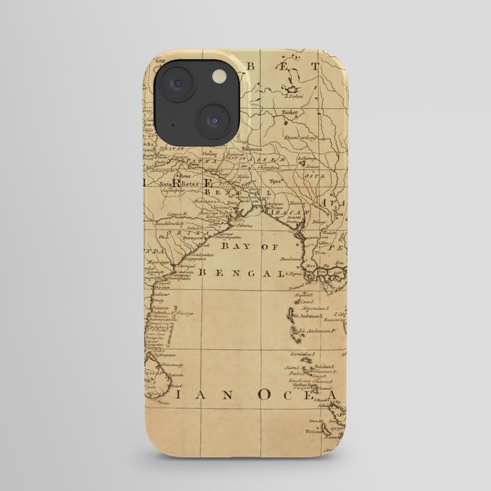 This vintage map of India and Southeast Asia was designed in 1750.  iPhone Case