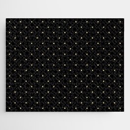 Black and Golden Brown Stripe and Polka Dot Pattern Pairs Dulux 2022 Popular Colour Golden Cookie Jigsaw Puzzle