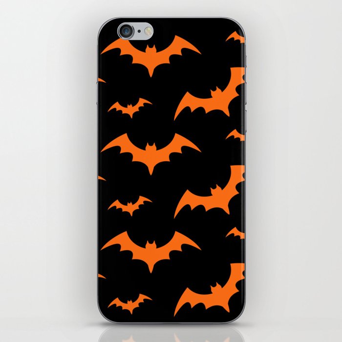 Halloween Bats Black & Orange iPhone Skin