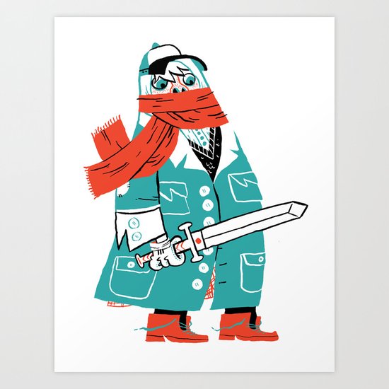 Creepy Scarf Guy Art Print