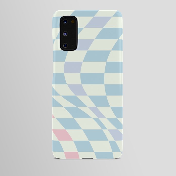 Warp pastel blue checked Android Case