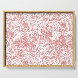 Polynesian Dancers Pink On White Scale Serving Tray | Huladancer, Pattern, Ocean, Dance, Large, Wallpaper, Hawaii, White, Polynesian, Culture 