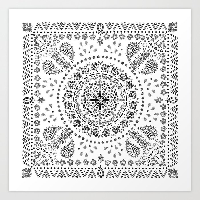 Zendana White Bandana Art Print