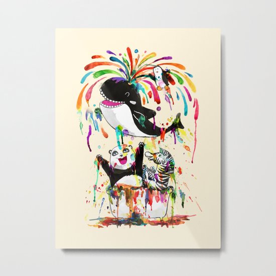 Yay! Whale of a Bath Time! Metal Print