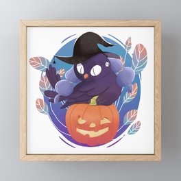 halloween raven Framed Mini Art Print