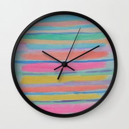 Rainbow Row Abstract Wall Clock