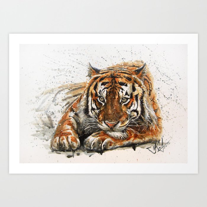 Tiger watercolor Art Print