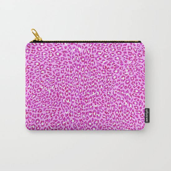 Light Pink Glitter Cheetah Print Carry-All Pouch
