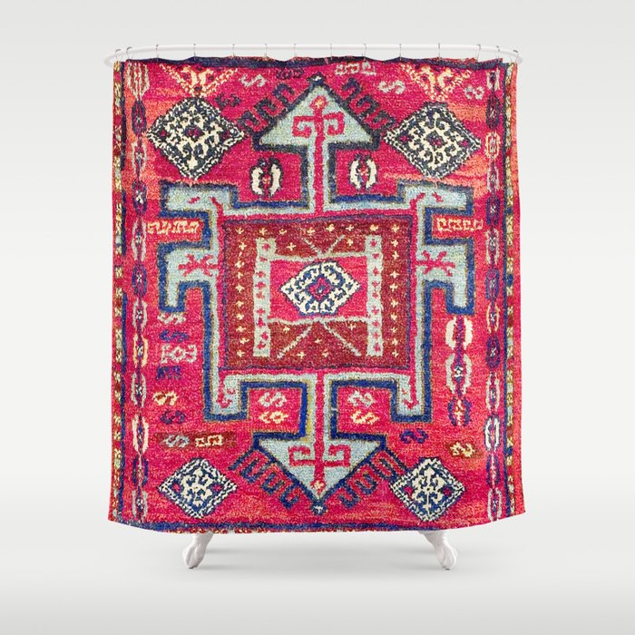 Malatya  Antique Kurdish Turkish Rug Print Shower Curtain
