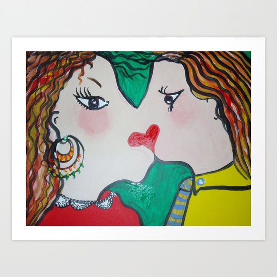 Valentine's kiss Art Print