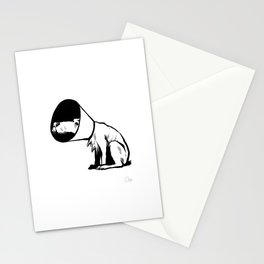 Cone of shame Stationery Cards