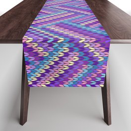 Knitted Textured Pattern Purple Table Runner