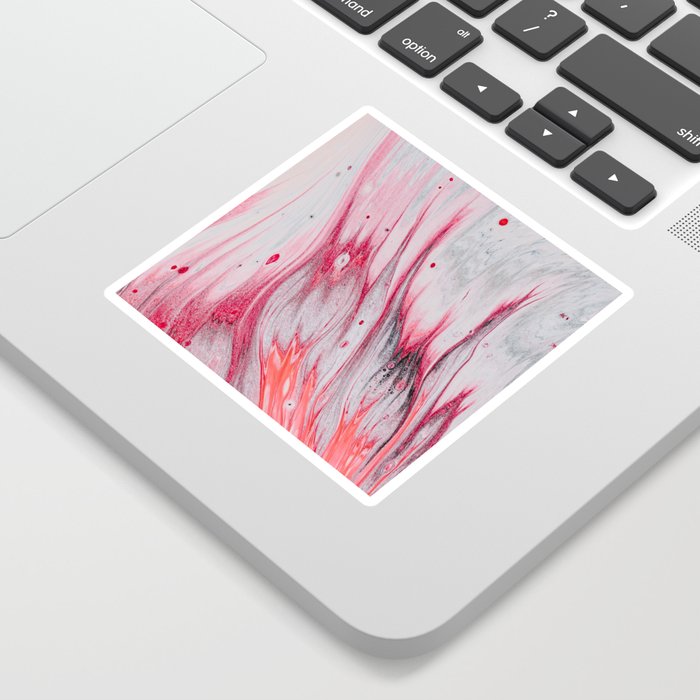 Red & grey flames Sticker