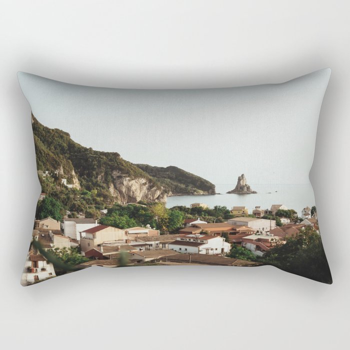 Digital landscape Corfu Island | Travel photography fine art photo print | Greece, Europe Rectangular Pillow