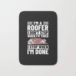 Roofing Roof Worker Contractor Roofer Repair Bath Mat