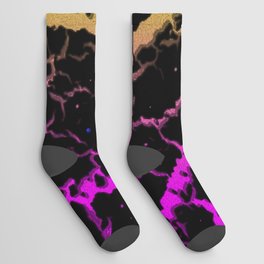 Cracked Space Lava - Pink/Lime Socks