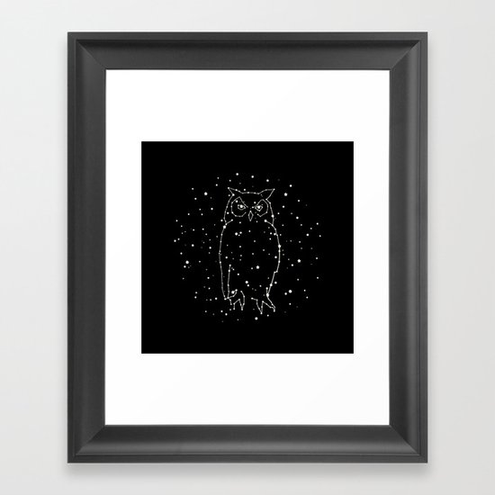 Owl Constellation Framed Art Print