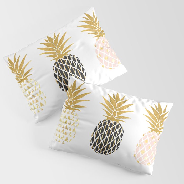 fun pineapple design gold Pillow Sham