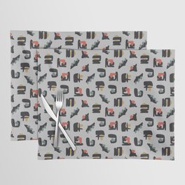 Mid century pattern with abstract blob and shapes Placemat