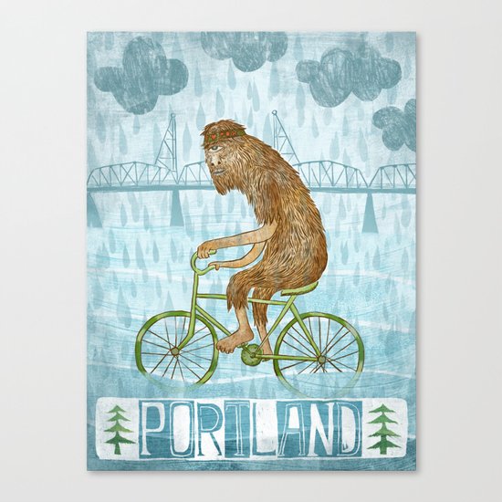 Dirty Wet Bigfoot Hipster Canvas Print