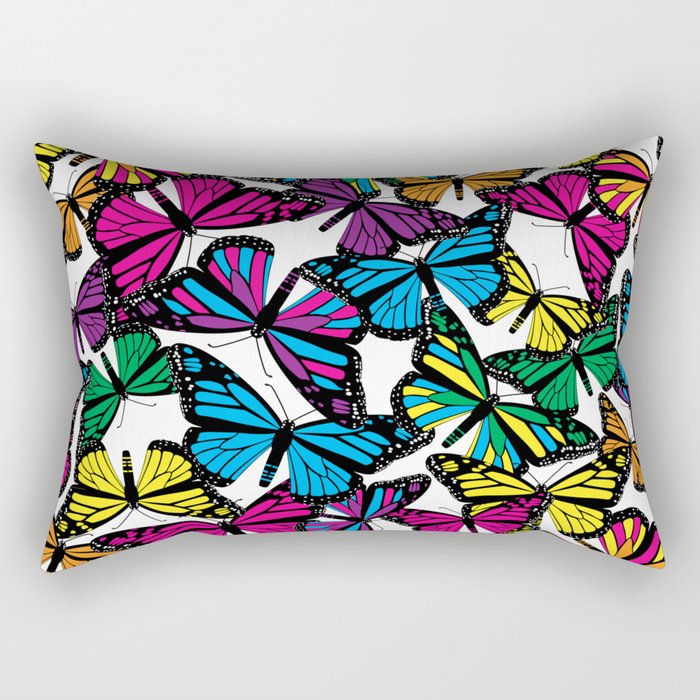 Vibrant Butterflies Rectangular Pillow