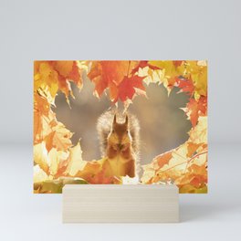squirrel with love Mini Art Print