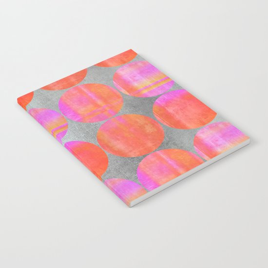 orange dots grunge mixed media modern pattern Notebook