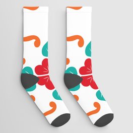 Orange 2, Framed Talavera Flower Socks
