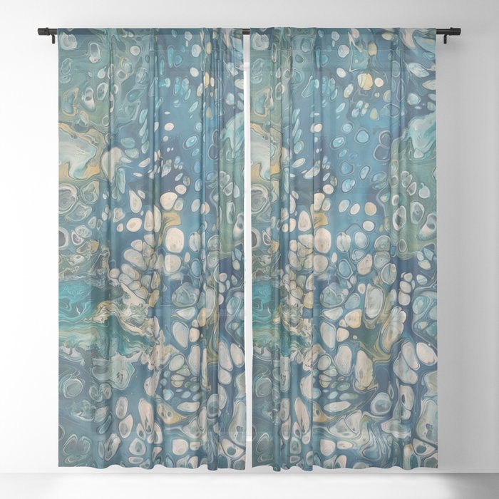 Underwater Abstract Fantasy Sheer Curtain