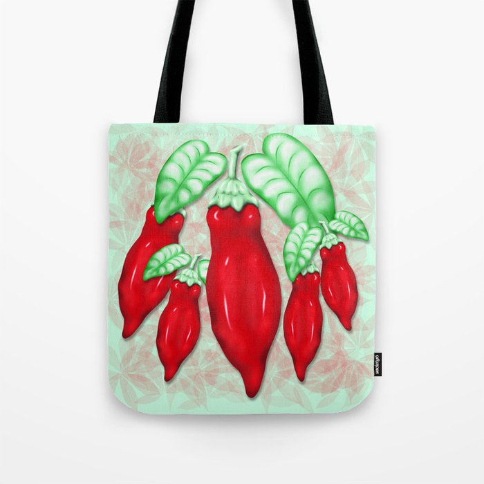 Red Hot Chilli Pepper Decorative Food Art Tote Bag By Bluedarkatlem