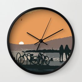 city sunset landscape Wall Clock