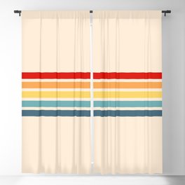 Takaakira - Classic Rainbow Retro Stripes Blackout Curtain