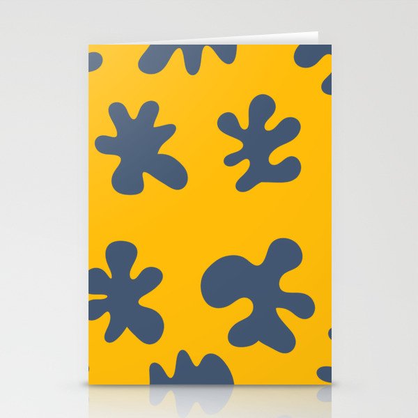 Yellow blue natural pattern Stationery Cards