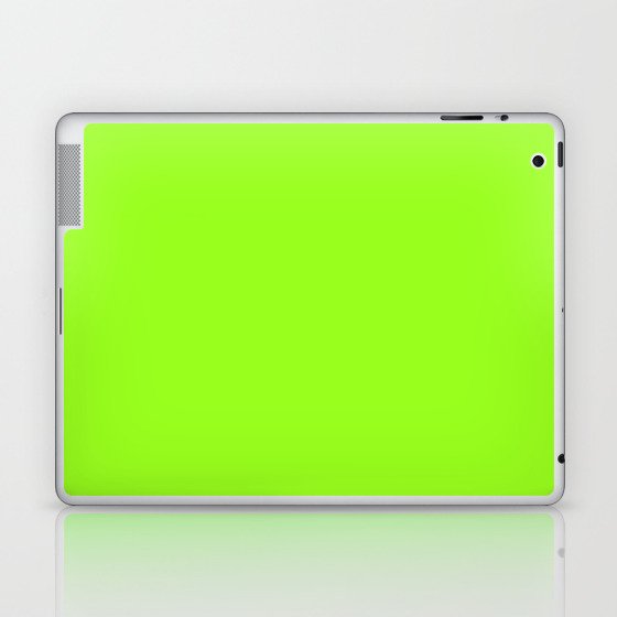 VIBRANT LIME SOLID COLOR. Plain Neon Green Laptop & iPad Skin