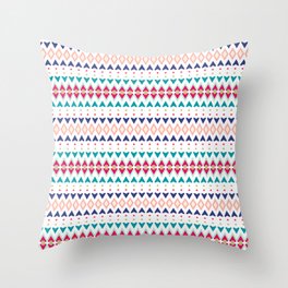 Modern Geometric Hearts Mint Pink Art 01 Throw Pillow