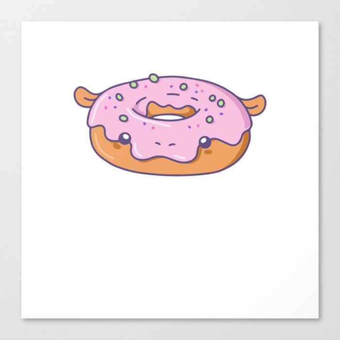 Funny Hippo Donut Cute Kawaii Aesthetic Canvas Print