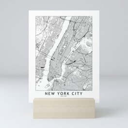 New York City White Map Mini Art Print