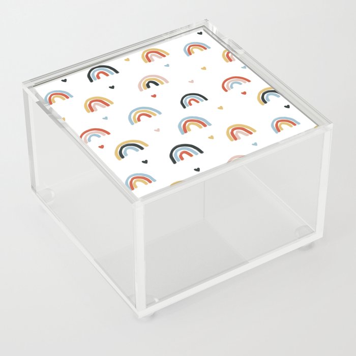 Happy colorful rainbow pattern Acrylic Box