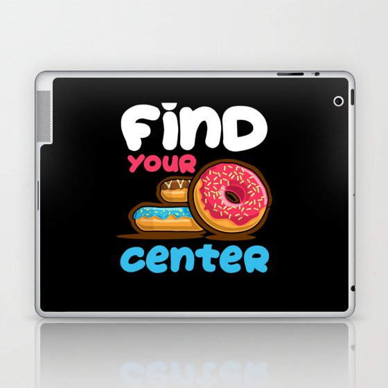 Find Your Center Rainbow Sprinkles Donut Yoga Pun Laptop & iPad Skin